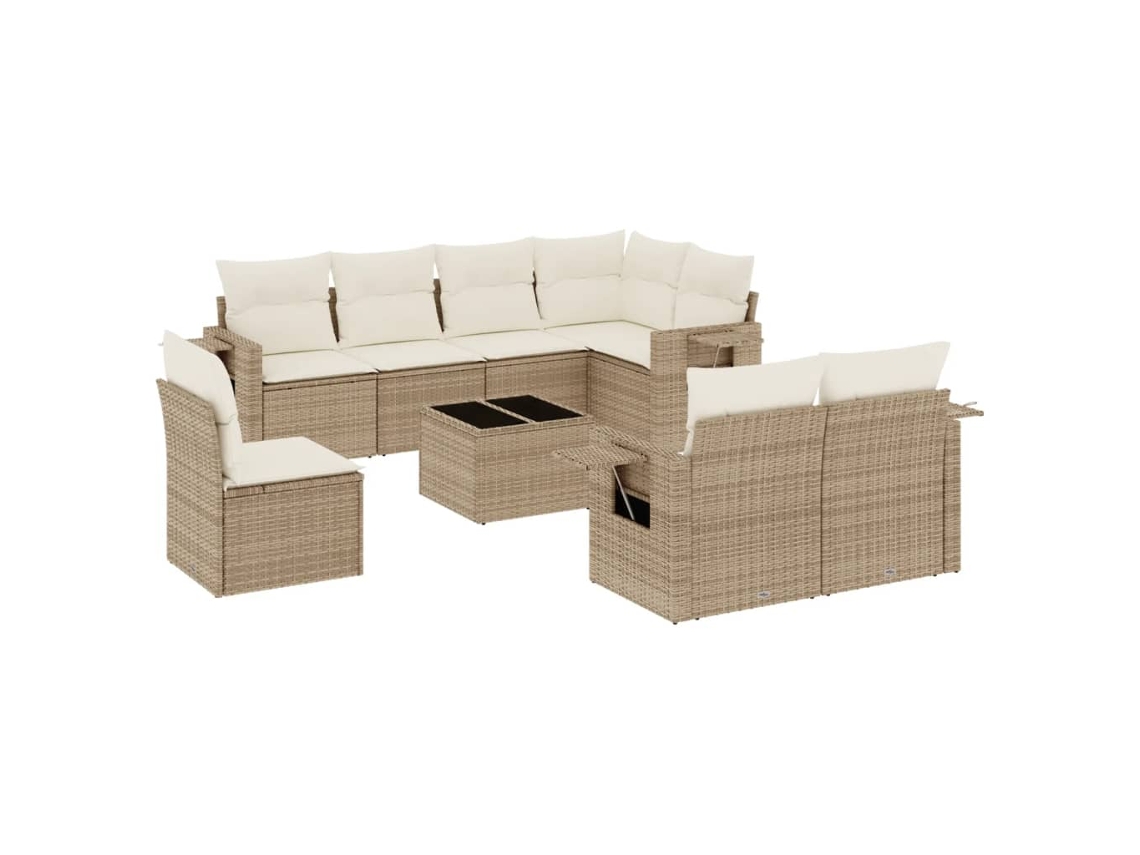 Garden Sofa Set, Garden Sofa Sets Vidaxl Bege Rattan / Vime (n/a)
