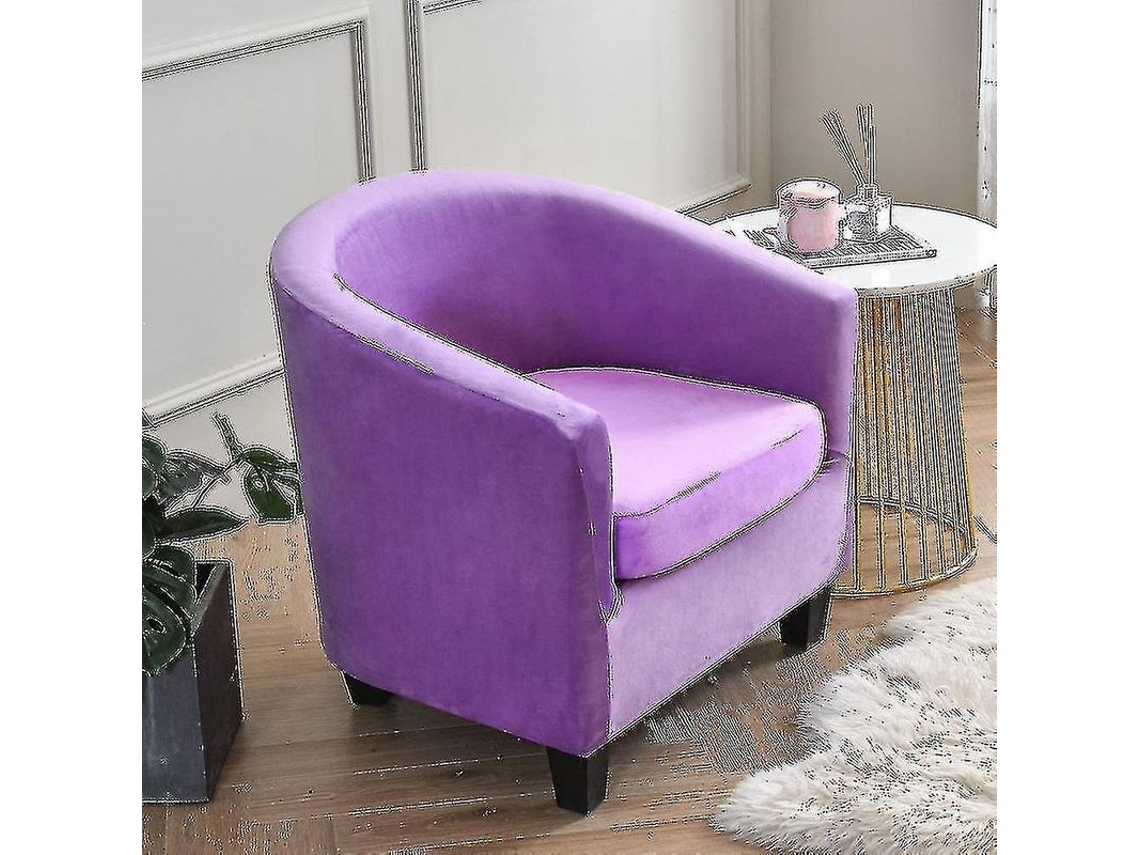 Capa Para Cadeira De Sala De Estar Armchair Sofa Slipcover De Poliéster Com Estampa Lisa Púrpura Claro