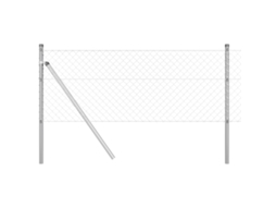 Conjunto 1 Poste De Cerca Vidaxl Prateado Aço (25 X 0,4 M)