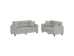 Sofa Set, Sofa Sets Vidaxl Cinzeto Microfibra (n/a)
