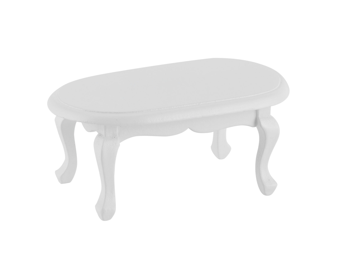 Mesa De Café Miniatura 1:12 Mueble Modelo Para Casas De Muñecas Decoración Accesorios Blanco