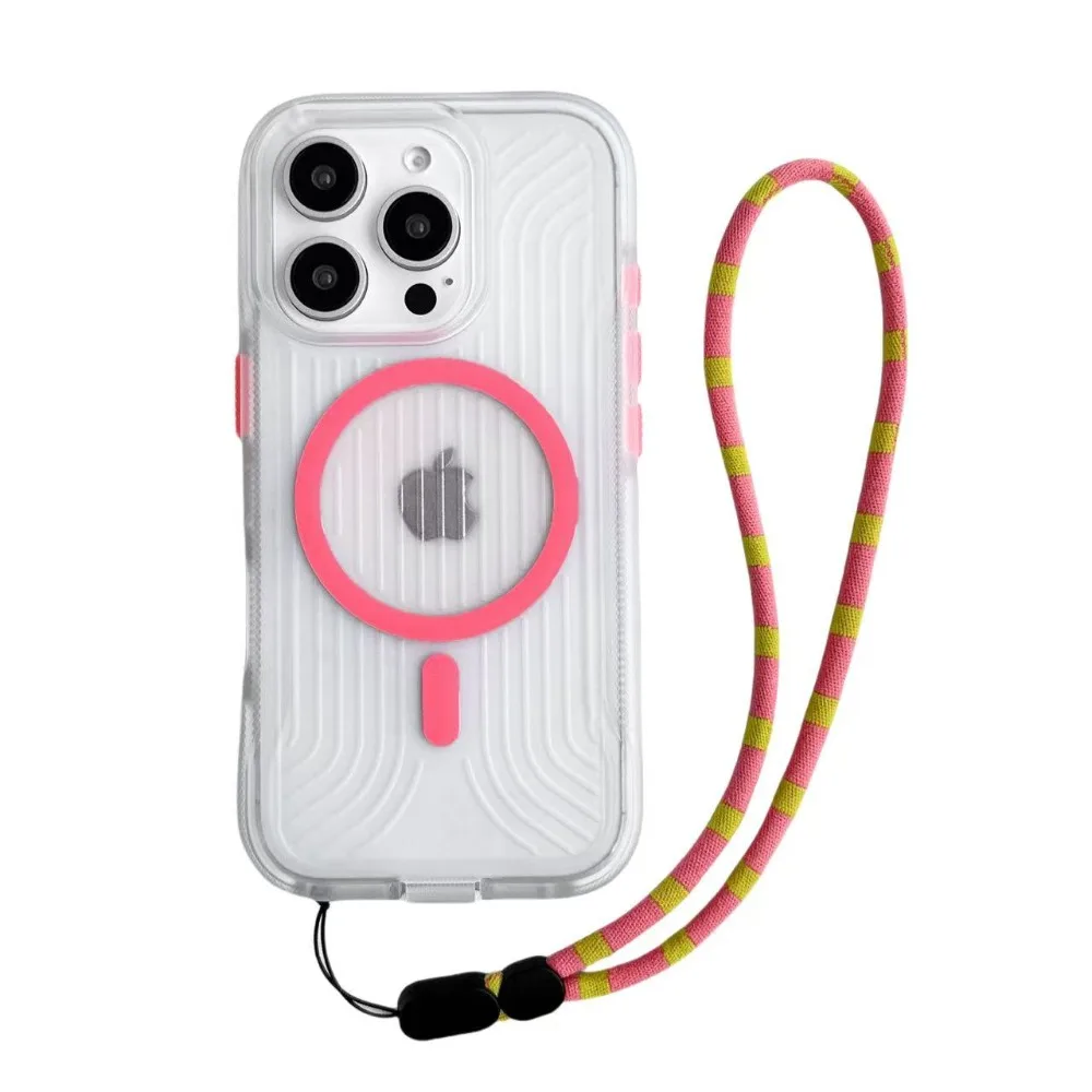 (rosa, Iphone 16 Plus) Capa Para Celular À Prova De Quedas Que Brilha No Escuro, Antiderrapante, Com Alça De Pulso E Fecho Magnético.