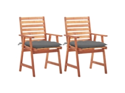 Vidaxl Cadeiras De Jantar P/ Jardim 2 Pcs C/ Almofadões Acácia Maciça