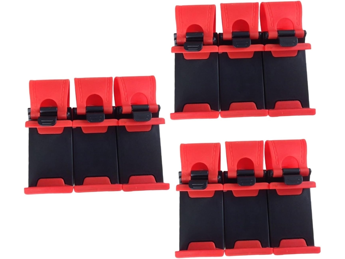 Conjunto De 3 Suportes Universais Para Celular No Volante, Ferramentas De Fácil Instalação, Vermelho, Para Smartphones.