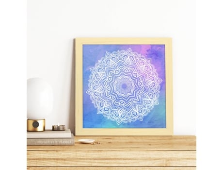 Póster NACNIC Quadrado com Desenhos de Mandala. Mandala Do Céu e Água, Ilustrada com Mandalas Coloridas e Complexas.