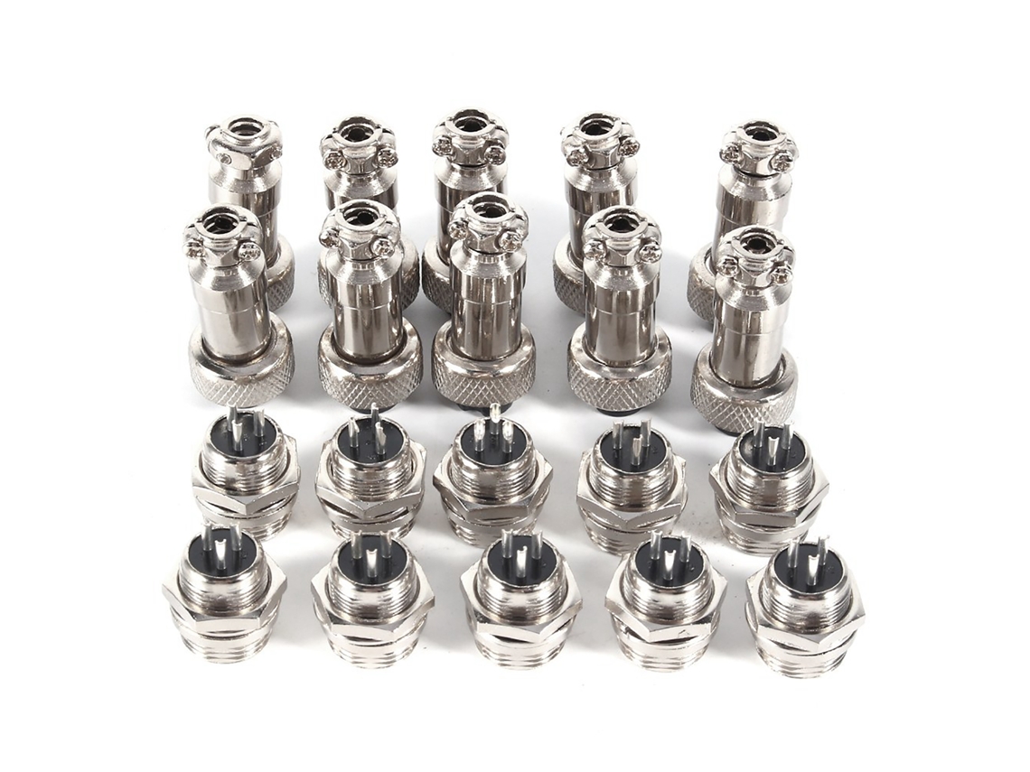 Laxiscreed Conector De Avião Gx12 3pin 12mm Para Montagem Em Painel Metálico