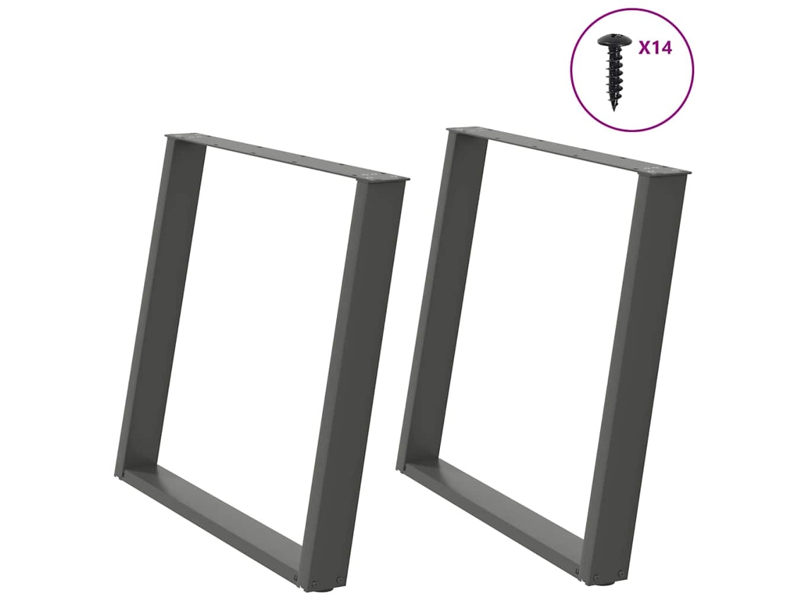 Dining Table Leg, Dining Table Legs Vidaxl Antracite Aço (90 X (72-73) Cm)