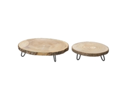 Jogo de Bandejas LIFETIME Ø 34 x 7,5 cm Ø 26 x 7,5 cm Decorativo 2 Peças