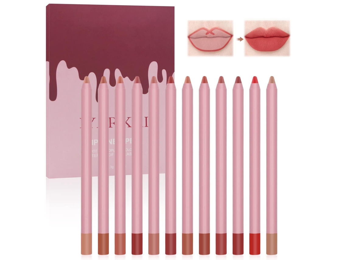 Lápis delineador labial matte, 12 cores, batom matte aveludado macio, à prova d'água Ehstmind