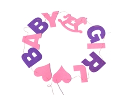 Kit de Decoração de Aniversário para Festa Baby Shower Menina Rosa com Props de Fotografia e Bandeirinha com S/MARCA