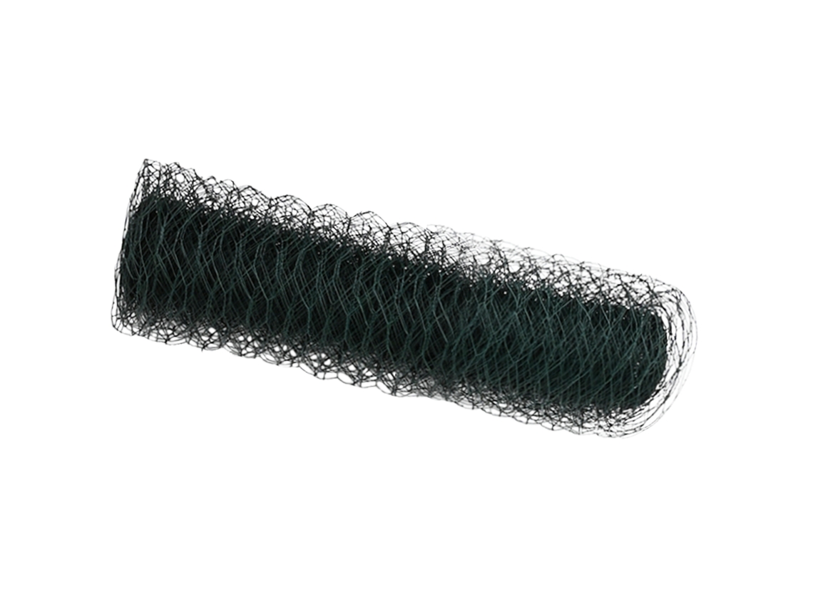 Conjunto 1 Cerca Hexagonal Vidaxl Verde Pvc (0,8 X 100 M)