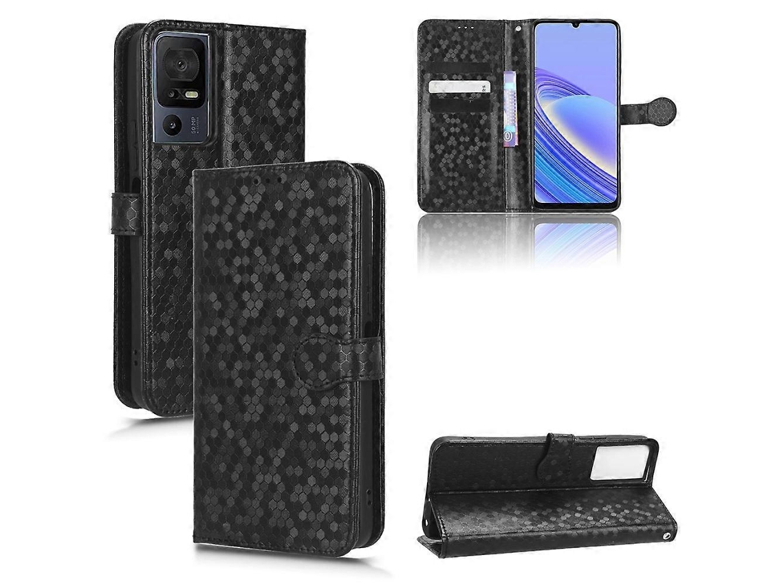 Capa De Couro Com Textura De Favo De Mel Para Celular Tcl 40 Se