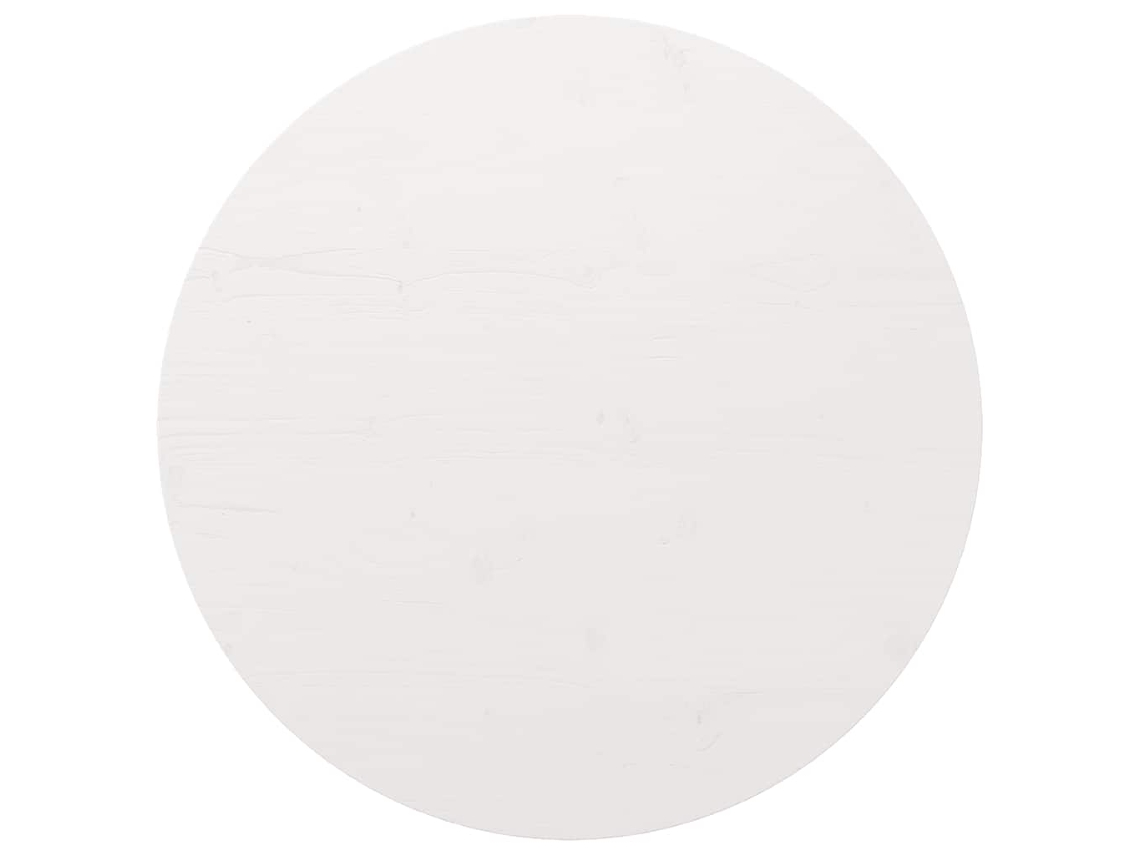 Vidaxl Tampo De Mesa Pinho Maciço Ø90x2,5 Cm Branco
