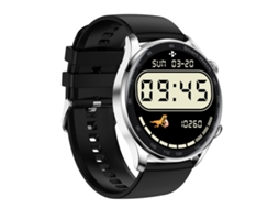 Relógio Inteligente Com Tela Sensível Ao Toque Ips De 1,36 Polegadas E Chamadas Bluetooth (pulseira De Silicone, Prata E Preto)