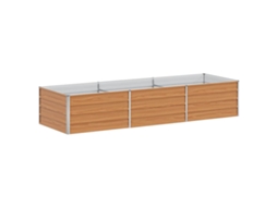 Conjunto 1 Cama De Jardim Vidaxl Castanho Aço (240 X 80 X 45 Cm)