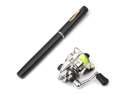 Combo Vara De Pesca Mini Caneta Telescópica Com Molinete Fibra De Vidro Leve Para Água Doce E Salgada