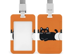 Clipe Crachá, Porta Crachá Com Cordão E Desenho De Gato Preto Fofo, Mesas Ideais, Reuniões De Negócios E
