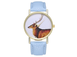 Relógios de pulso unissex da moda para homens e mulheres, relógio de quartzo (azul claro)