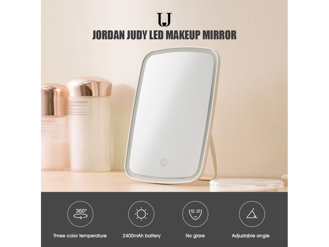 Espejo De Maquillaje Led Con Interruptor Táctil Luz Natural Portátil De Escritorio 1200mah