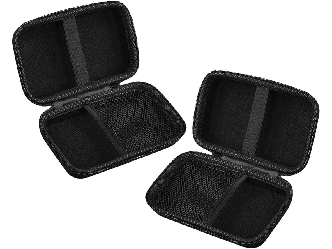 Estojo Portátil Para Charutos Ciieeo Em Eva Rígido Preto, Caixa De Viagem De 2 Peças Com Bolso De Malha.
