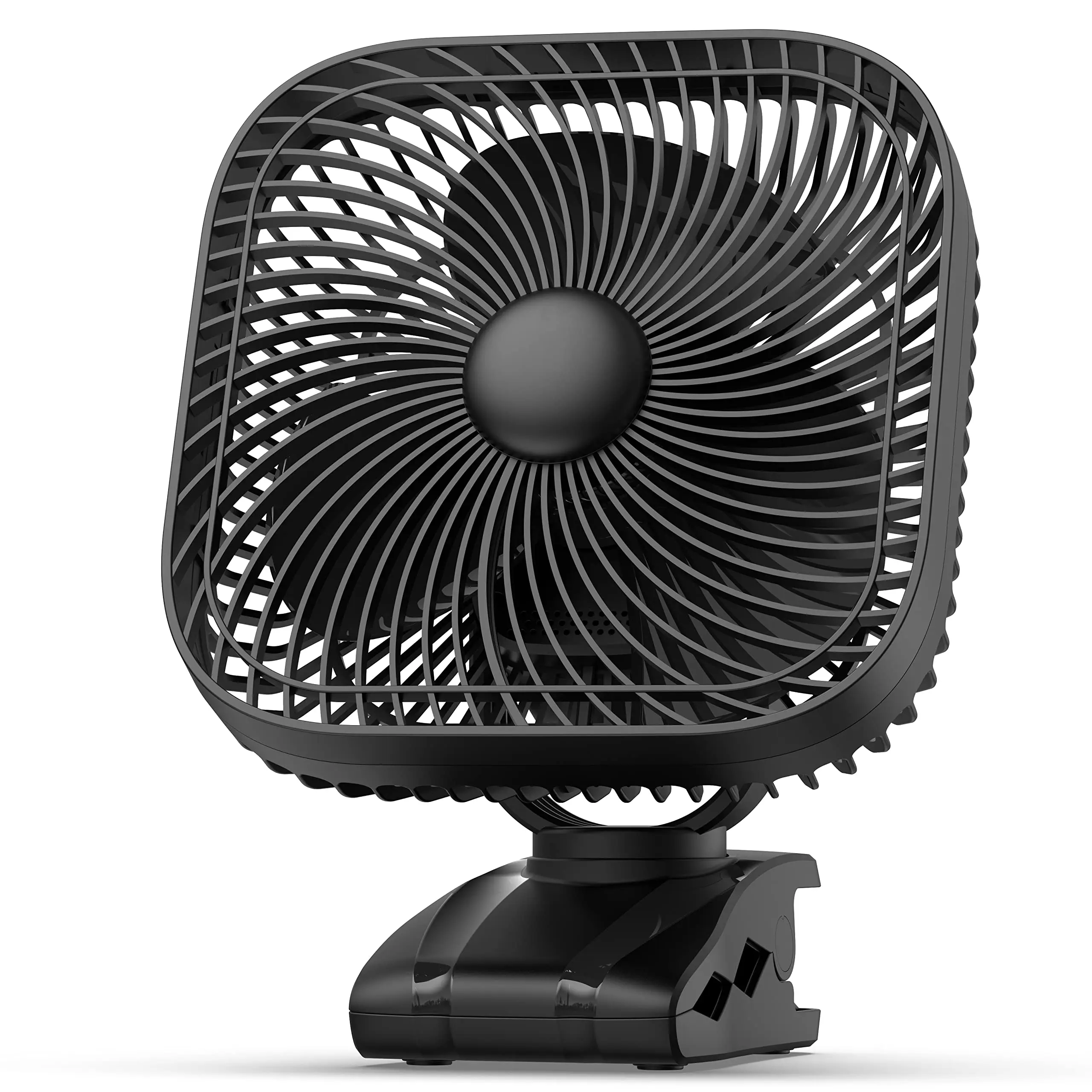(preto) Ventilador De Clipe Recarregável De 20000mah Com Luz E Gancho, Bateria Com Duração De Até 70 Horas.