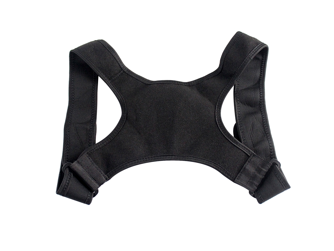 Corretor postural ajustável e respirável para adultos e crianças.