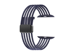 Pulseira Elástica Entrançada Para Apple Watch Séries 11/ 10/9/8/ 7/ 6/ 5/4 / Se (38 Mm, 40 Mm E 41 Mm), Com Fecho Magnético Azul-marinho Panoona