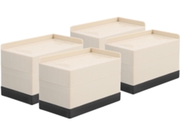 Hastes giratórias de plástico preto Luxshiny, 40 peças de 25 mm para mesas e escrivaninhas, proteção contra