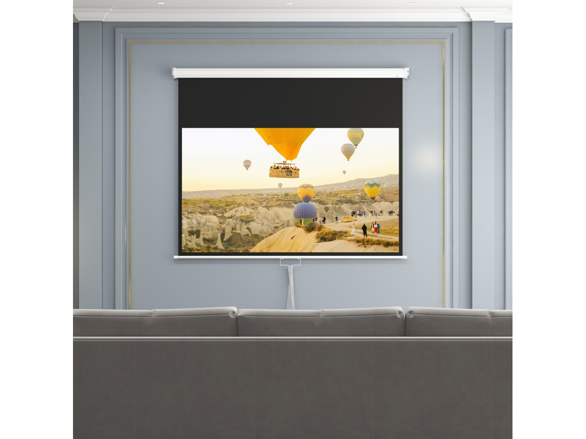 Projetor De Cinema Em Casa Hd 4k 80 Polegadas 16:9 Para Montagem Na Parede Ou Teto, 187x8x150 Cm