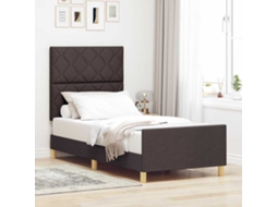 Vidaxl Estrutura Da Cama Castanho Escuro 100 X 200 Cm Tecido