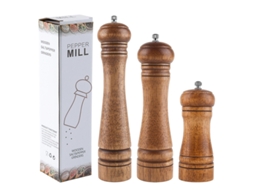 Conjunto E Conjunto De 3 Moinhos De Pimenta De Madeira Aquaforge