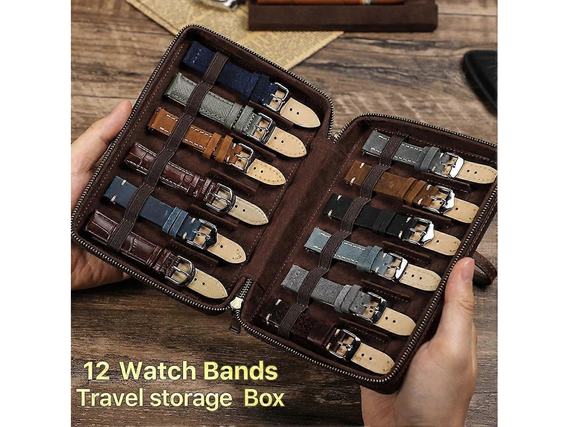 Estojo De Couro Organizador De Pulseira De Relógio Caixa De Viagem Portátil Bolsa De Armazenamento De Pulseira De Relógio Olysi Shop