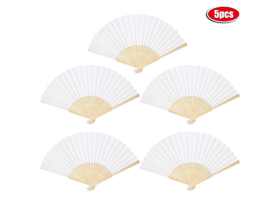 Ventilador de Mão XXL de Bambu, Pack de 5 LAXISCREED