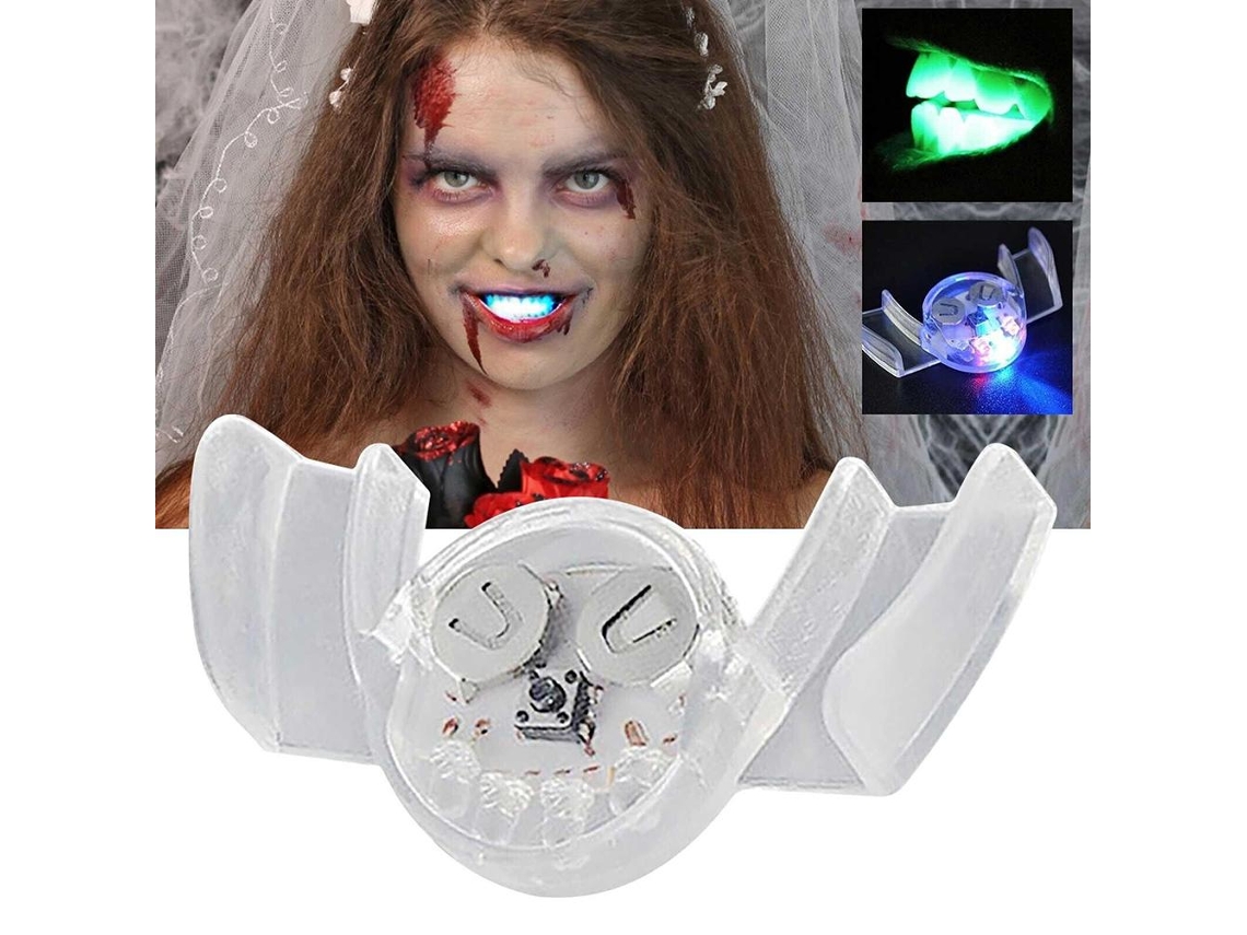 Brinquedo de aparelho dentário com LED piscante e brilhante para o Halloween