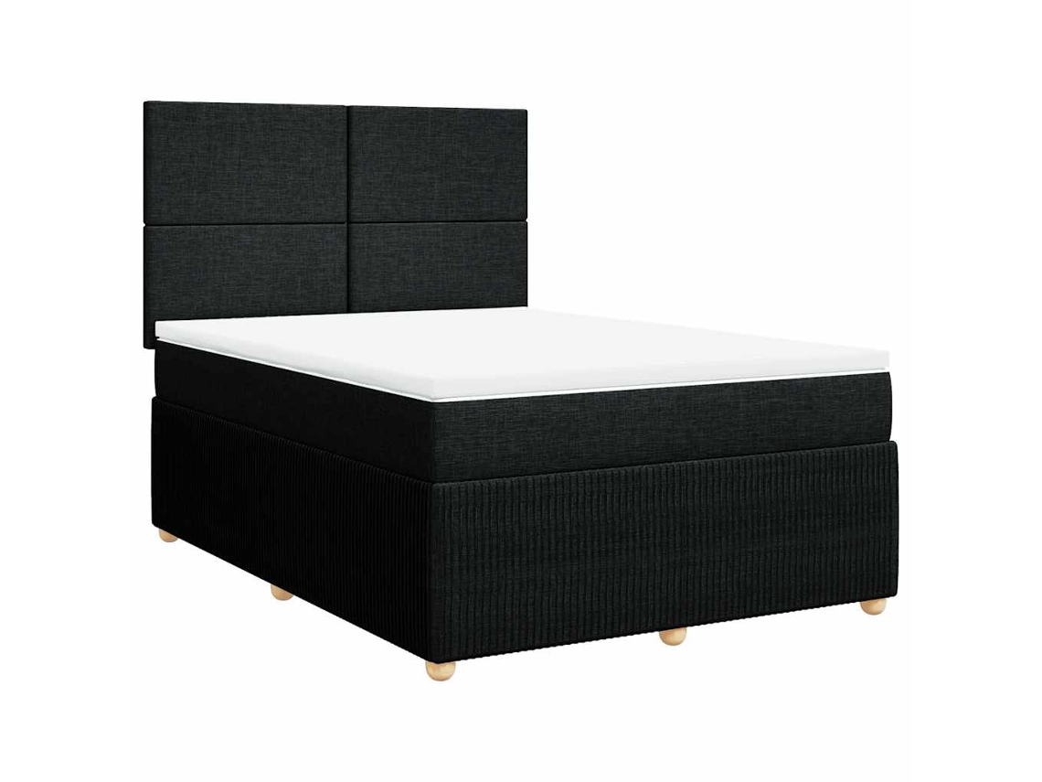 Cama com Molas/colchão 140x190 Cm Tecido Preto MAISON EXCLUSIVE