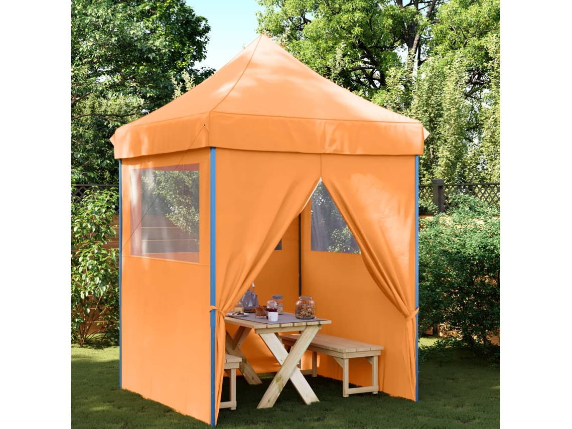 Vidaxl Tenda Para Festas Pop-up Dobrável C/ 4 Paredes Laterais Laranja