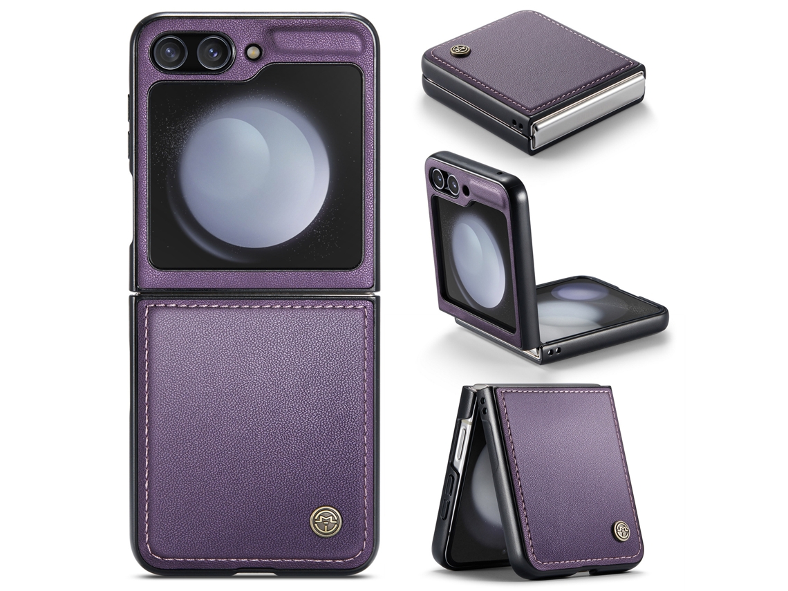 Nova Capa Dobrável Para Celular Em Couro Sintético Com Proteção Antirroubo.roxo - Samsung Z Flip 6