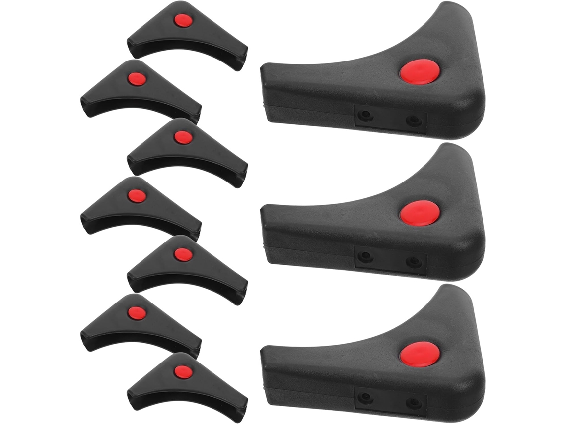 Conjunto De 10 Protetores Pés Cadeira Triangulares Pretos 25x50mm –