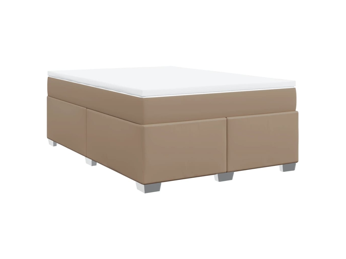Cama com Molas Couro Artificial Cappuccino MAISON EXCLUSIVE 140x200 cm