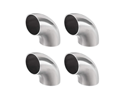 Cotovelo De 90 Graus Com Solda 304 Inox Diâmetro Externo 38mm 1-1/2" 4 Unidades