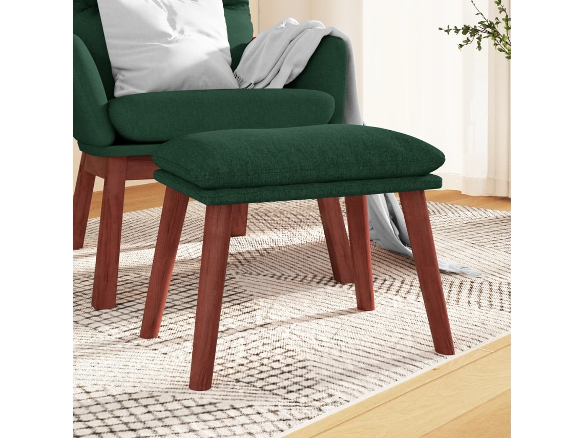 Vidaxl Apoio De Pés 45x29,5x35 Cm Tecido Verde-escuro