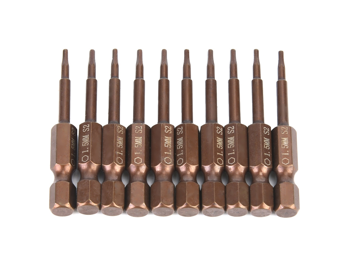 Conjunto de 10 Pontas de Chave de Fenda Hexagonal Magnética H6.3 50mm | S/MARCA