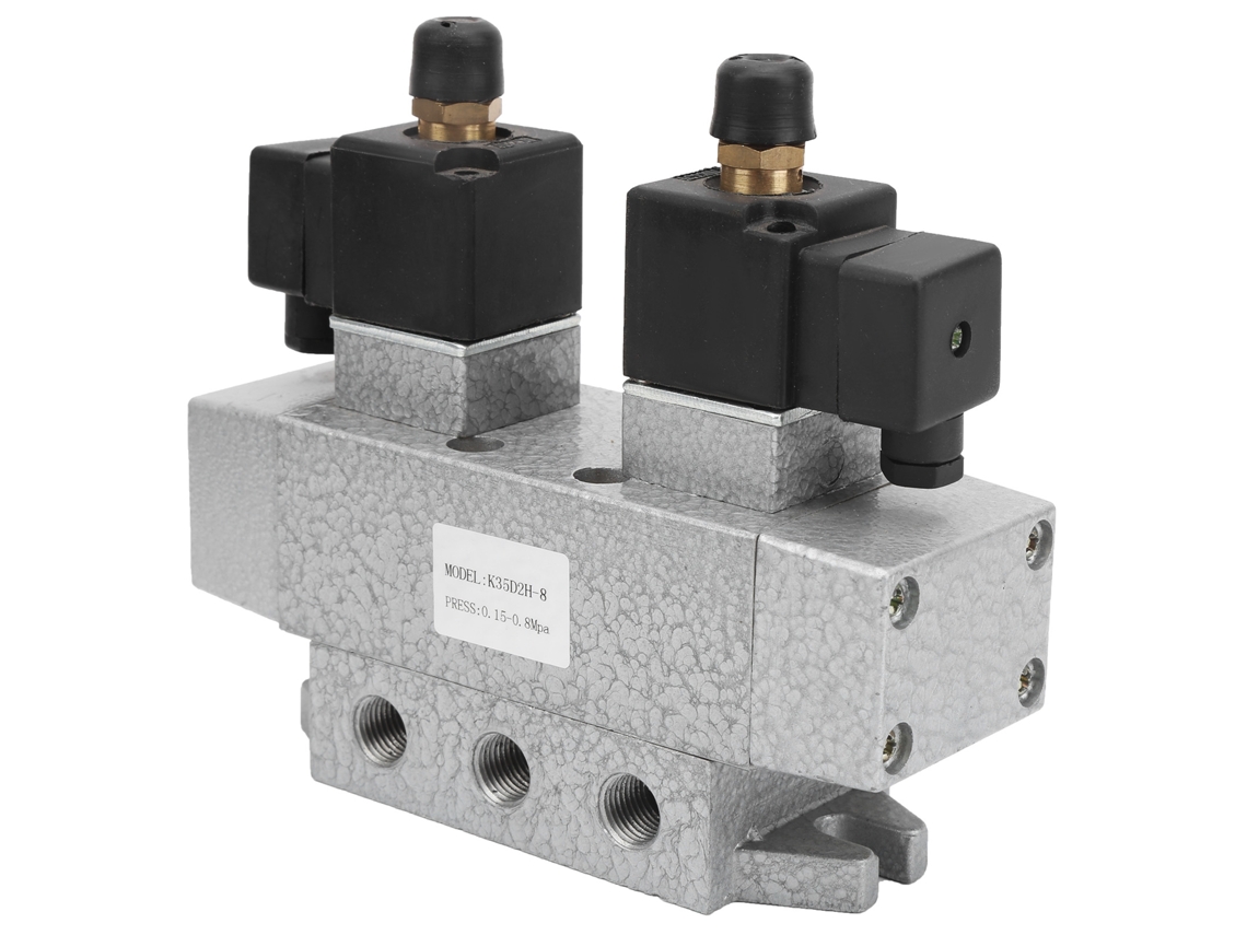Válvula Solenoide Pneumática Laxiscreed 3 Posições 5 Vias 24v Dc Para Automação Industrial