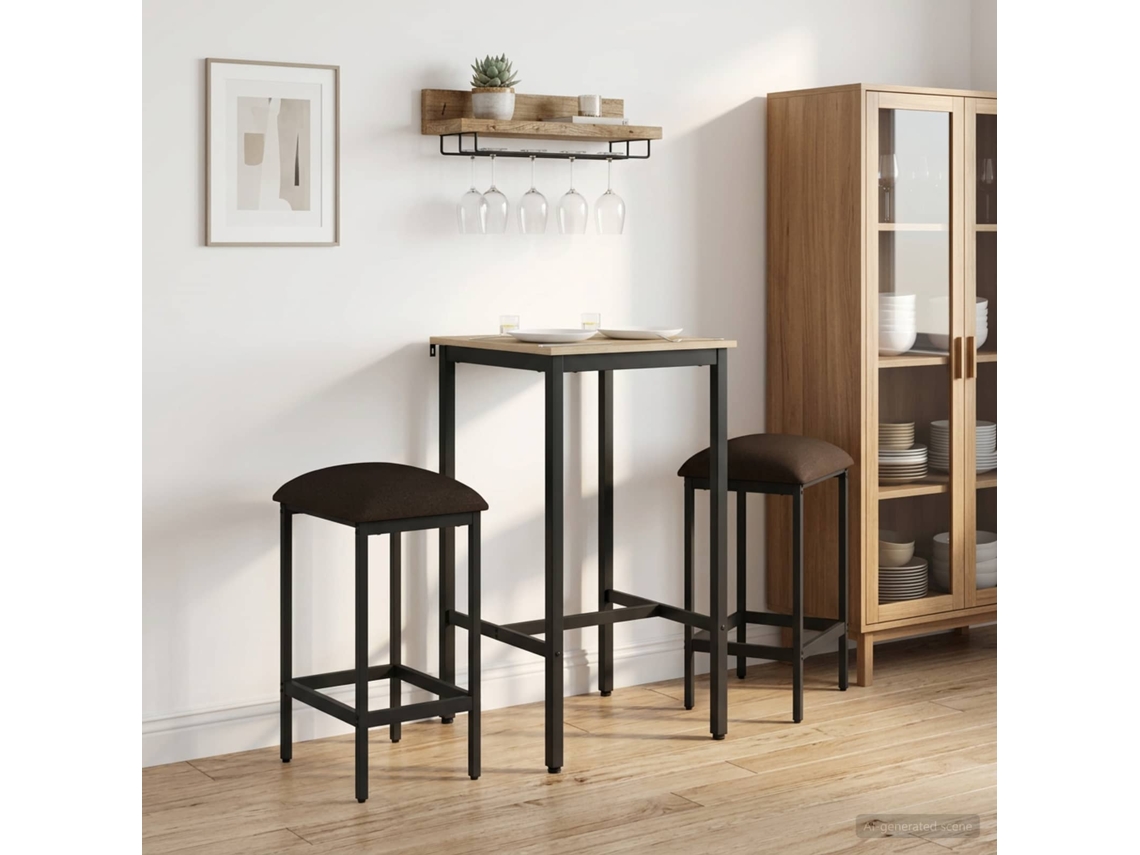 Vidaxl Banco De Bar 2 Unid. Cinzento-acastanhado 40 X 32 X 74 Cm