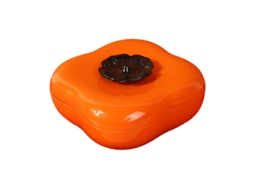 Tray de Lanches com 4 Compartimentos em Forma de Caqui para Frutas com Tampa para Casa e Sala de Estar | S/MARCA