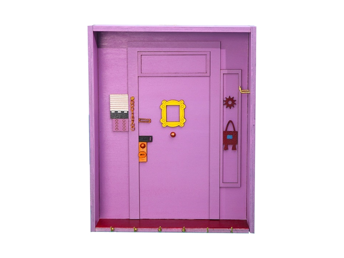 Suporte para Chaveiro de Porta em Madeira com 6 Ganchos para Quarto e Sala ARTES MARCA
