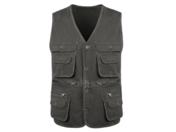 2026-chaleco Outdoor Hombre Ligero Con Cremallera Y Multi Bolsillos Para Deportes Al Aire Libre 2xl Negro