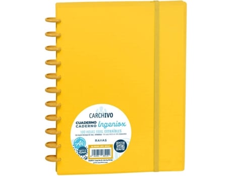 Caderno INGENIOX Mostarda Intense C/Elástico (Amarelo - A4 - Pautado)