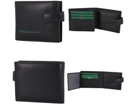 Carteira Unissexo Sportingcp Documentos Presilha Preto