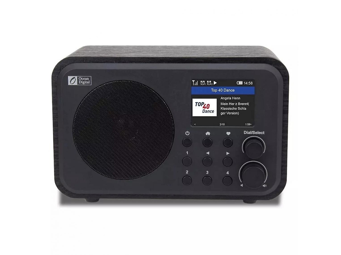Lurelia Rádio Wifi Wr336n Com Bluetooth, Com Auscultadores, Bateria Recarregável, Rádio Por Internet, Wifi, Preto